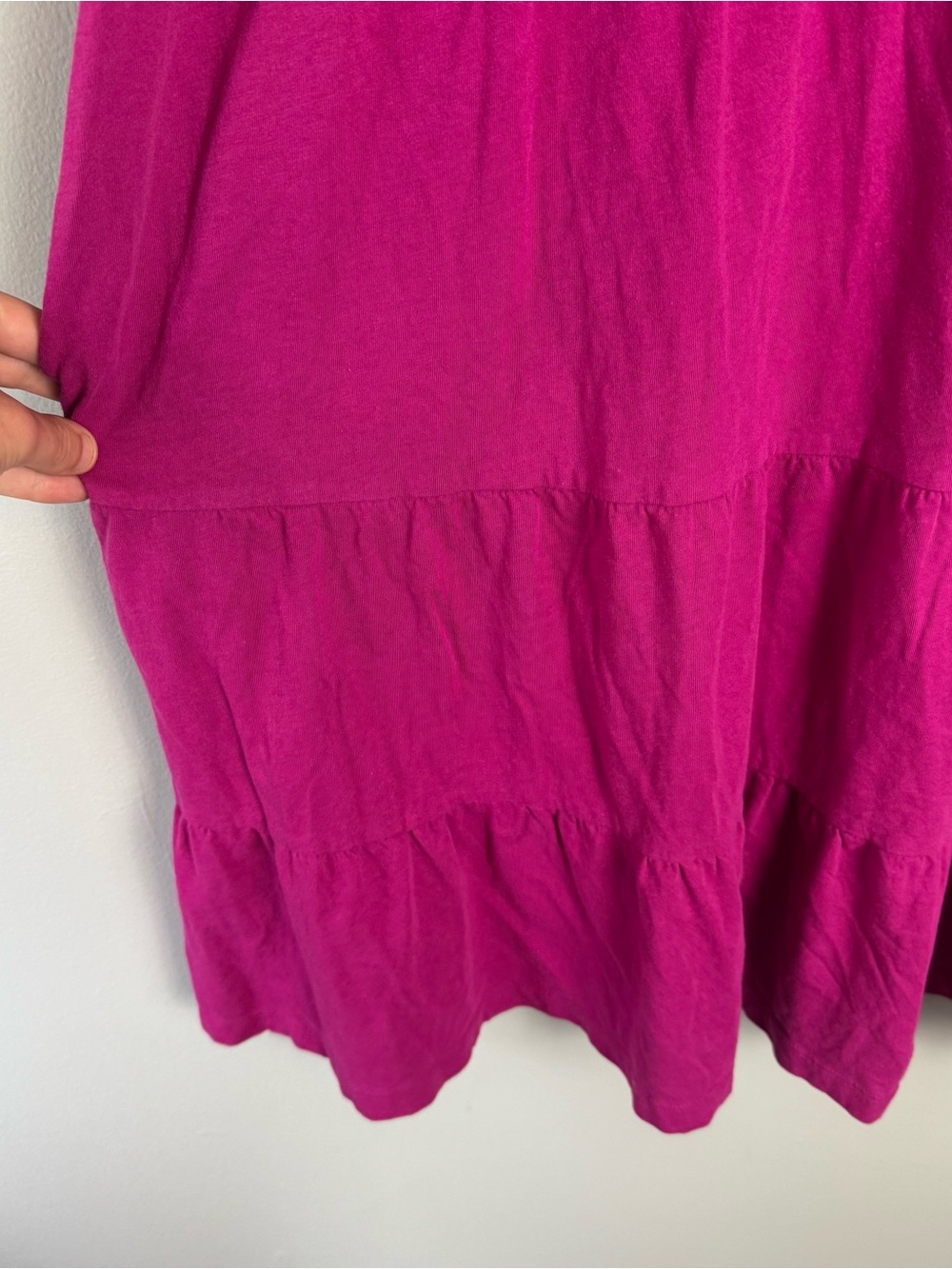 Time and Tru Scoop Neck Tiered Magenta Pink Dress Size XL - Picture 4 of 8
